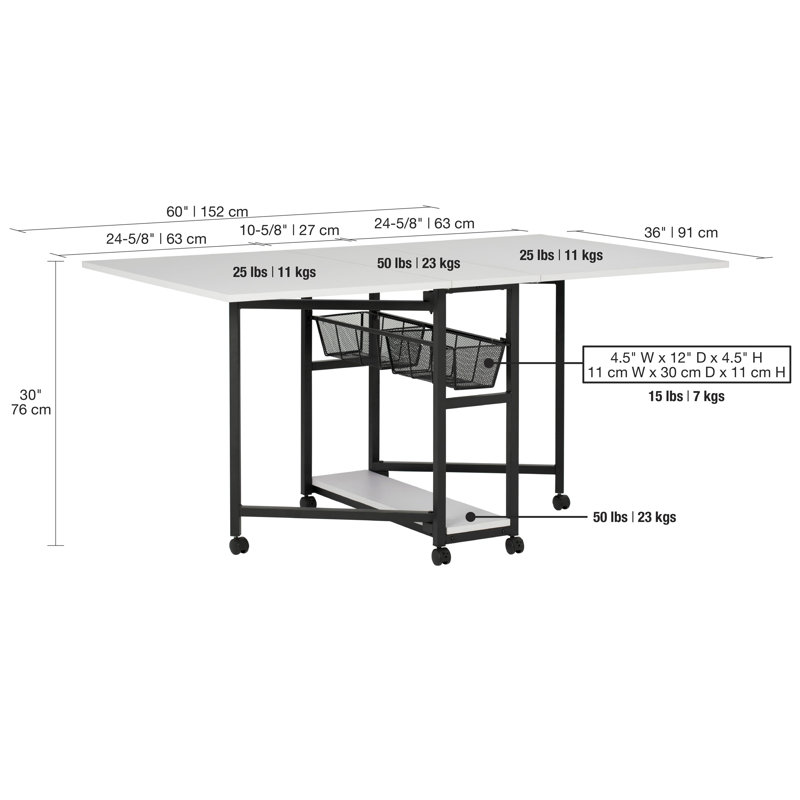 Sew Ready 60'' x 36'' Foldable Sewing Table with Sewing Machine